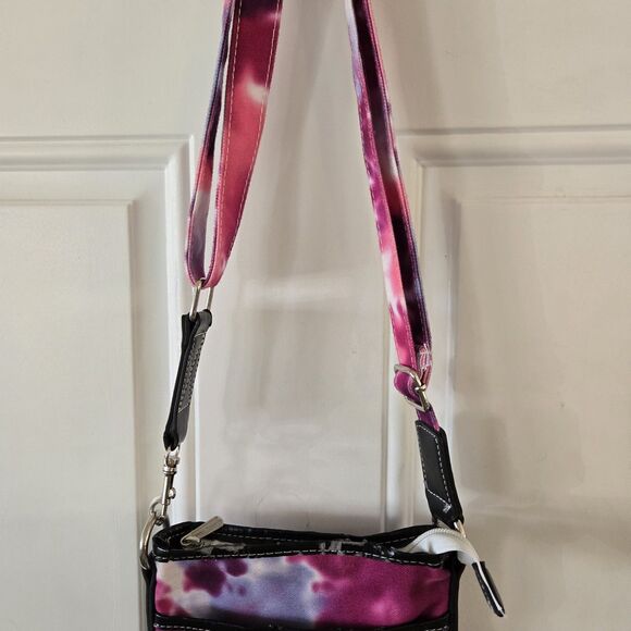 Undee Bandz Crossbody Bag Purse Pink Tie Dye Heart Peace Sign - Picture 7 of 9